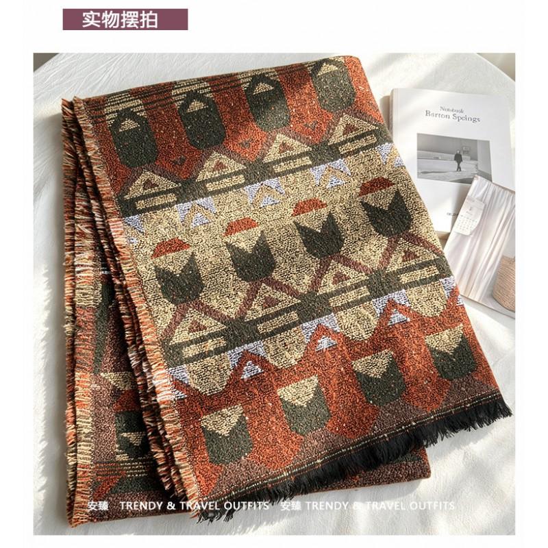 Womens Winter Scarf Ethnic Style Shawl Travel Vintage Warm Wrap