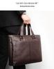 Herren-Aktentasche aus echtem Leder: Strapazierfähige, wasserdichte Laptoptasche aus Rindsleder für Anwälte und Pendler