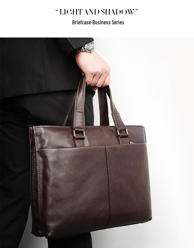 Herren-Aktentasche aus echtem Leder: Strapazierfähige, wasserdichte Laptoptasche aus Rindsleder für Anwälte und Pendler