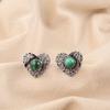 Natural Malachite 925 Silver Wedding Gift Birthday Stud Post Butterfly Earrings EE-143-22