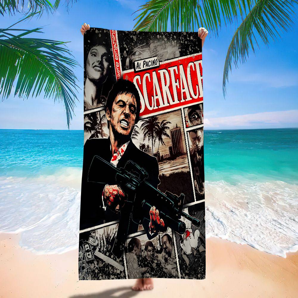Scarface The World is Yours Classic Movie Microfiber Beach Towel Absorbent Quick dry Soft Yoga Swimming Resort Mountain Towel