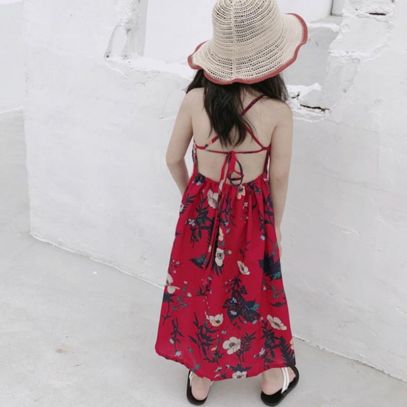 

Платье с открытой спиной и цветочным принтом для девочек