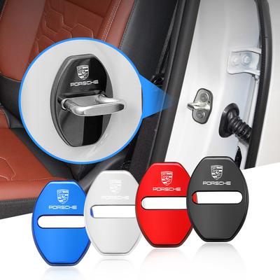 4 Piezas Emblemas de Coche Cubierta de Cerradura de Puerta Protectores Pegatinas Accesorios Para Porsche 911 718 Cayenne Cayman Panamera Macan Taycan Boxster