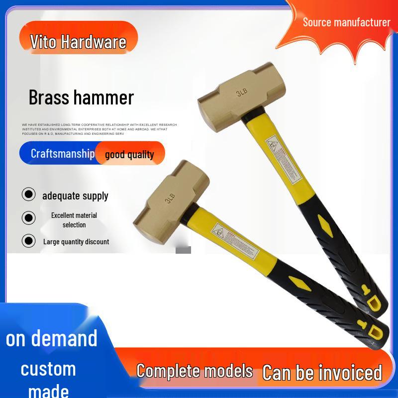Spark-Free Copper Alloy Hammer: Explosion-Proof, Brass/Red Copper Hammerhead