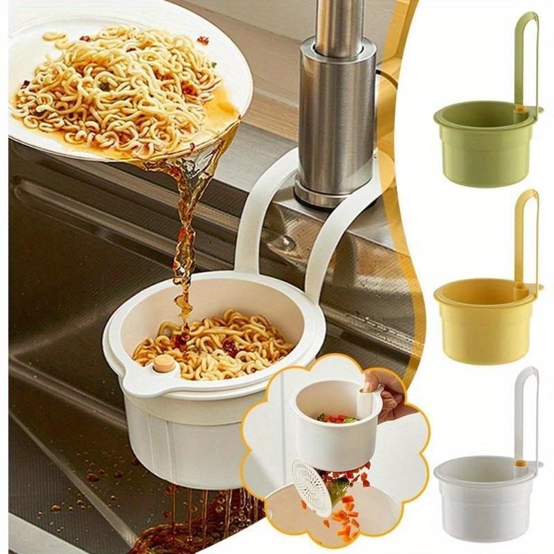 Self-Cleaning Push-Type Sink Strainer Basket - Automatic Food Waste Drain Basket with Removable Bottom, Easy Installation & Removal