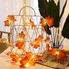 2M 10LED Autunno Foglie di acero artificiali Lucine a led per Natale Halloween Festa del Ringraziamento Decorazioni fai da te