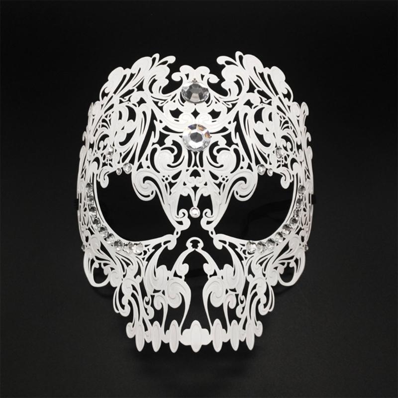 Zarte Vollgesichts-Diamant-Metallmaske Personalisierte Vollgesichts-Metallmaske mit Diamantdetails für Party und Halloween