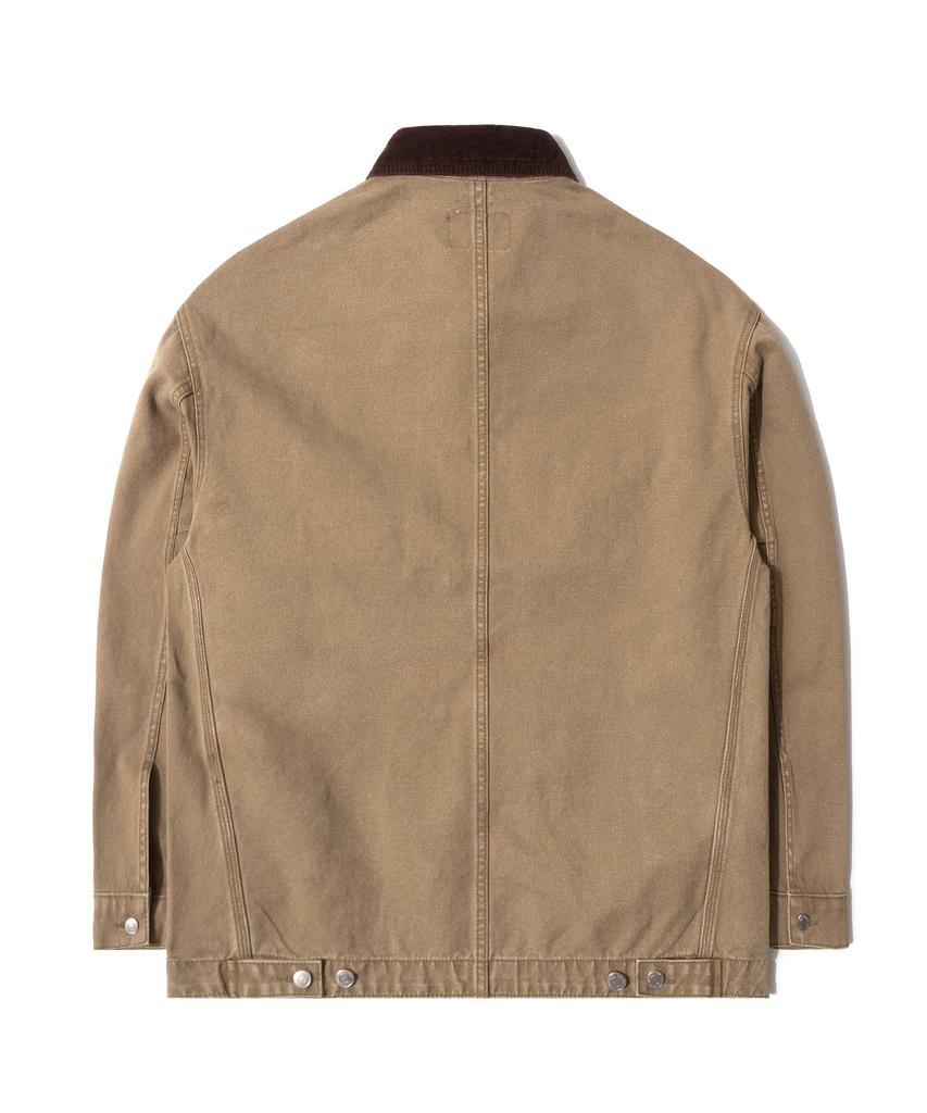 Qt8 Garments Rg Washed Work Chore Jacket (Beige)