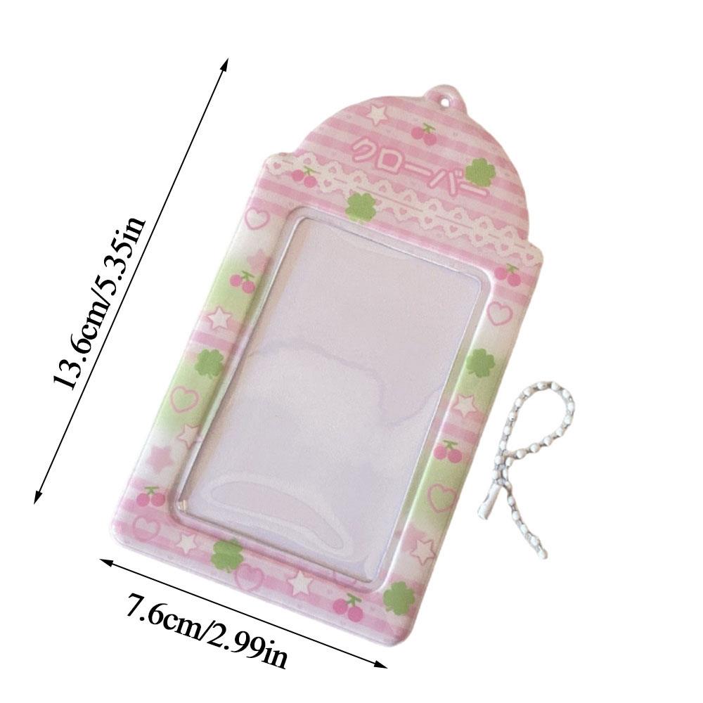 Süße Mahlzeit Kartenhülle Display Anhänger Schreibwaren Kleiner Kartenhalter Gitter Erdbeere 3-Zoll Fotokartenhalter DIY INS Fotohülle