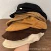 Suede Pleated Newsboy Hat Iron Label Shows the Face Small Fashionable Versatile Cap Stack Design New