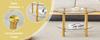 Modern Two-Tier Glass Coffee Table - Gold-Colored Metal Legs, Stable and Spacious. Metal Shine and Glass Reflections for Quiet Luxury Interiors.