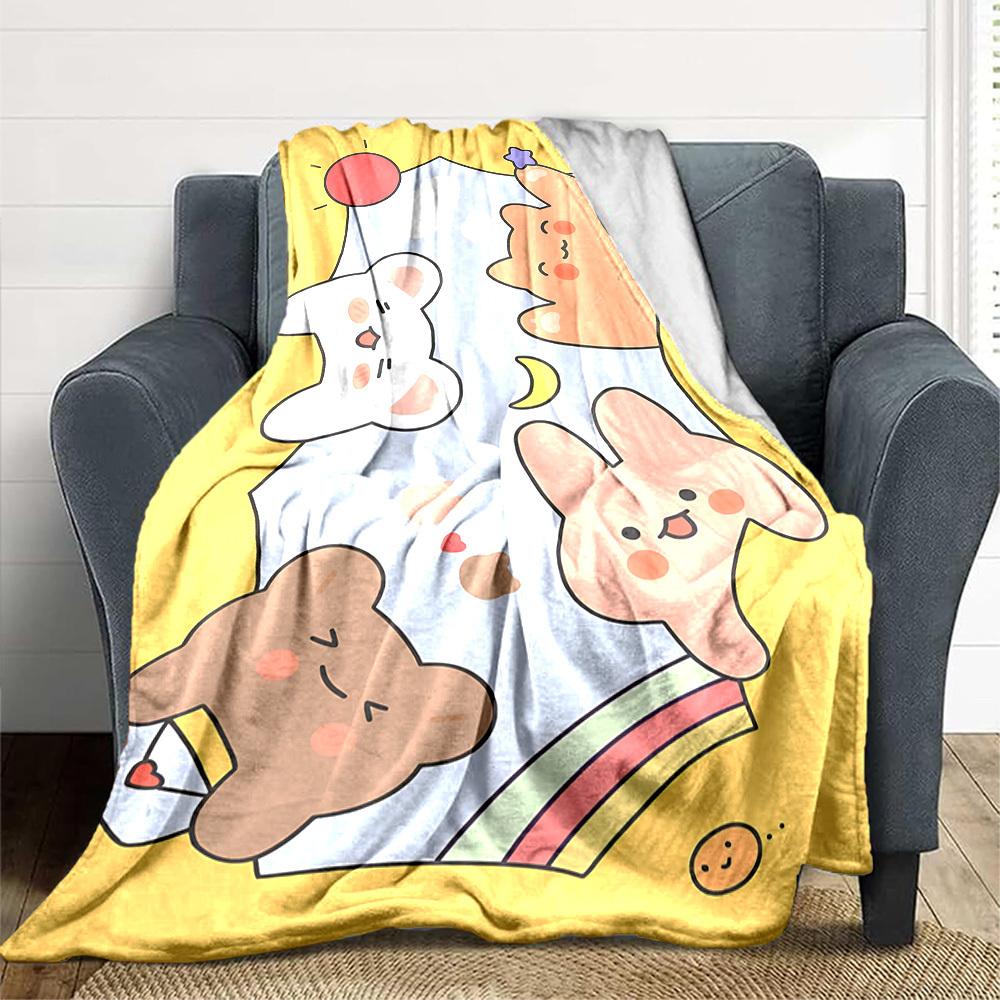 1pc Cute Animal Print Blanket Warm, Cozy, And Soft, Suitable for Sofas, Beds, Cars, And Office Use.Perfect for Camping And Travel, Making It a Great G