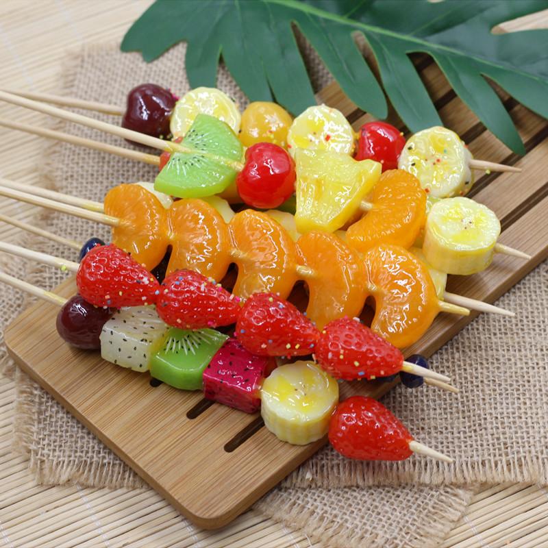Simulated Fruit String Tomatoes On Sticks Props Fake Food Model Strawberry Orange Home Decoration Children's Kitchen Toys