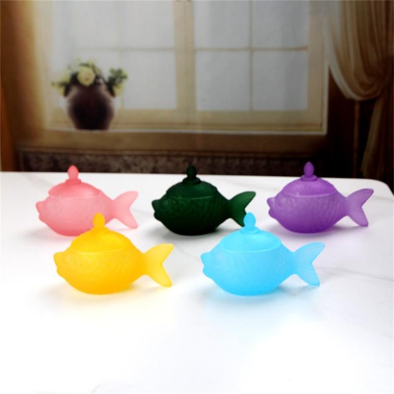 Delicate Fish Themed Glass Jar With Tight Seal Suitable For Storing Sweets Spices Or Office Supplies 16cm Size