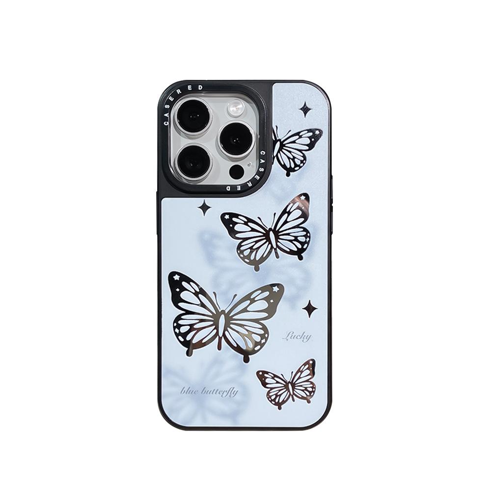 Anwendbar für das neue Apple 16/17 Promax Schmetterling Handyhülle iPhone 13/14 Spiegel Ins-Stil 15 Sturzfest