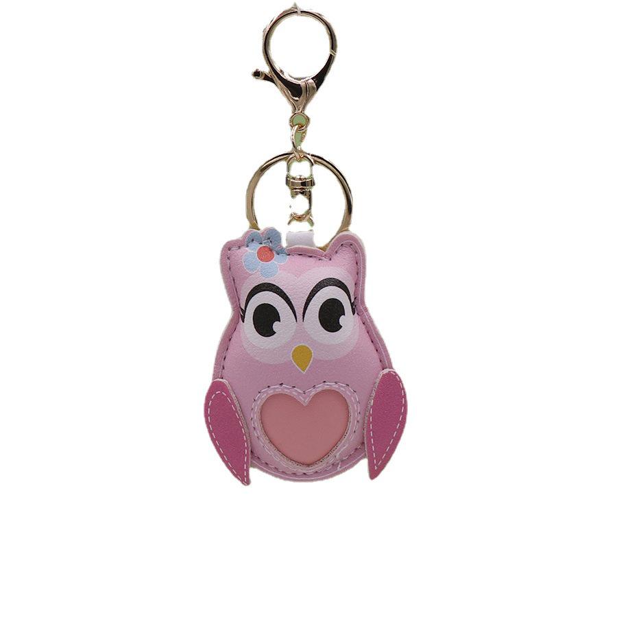 Cute Owl Leather Keychain: Cartoon Animal Bag Pendant & Backpack Ornament Gift