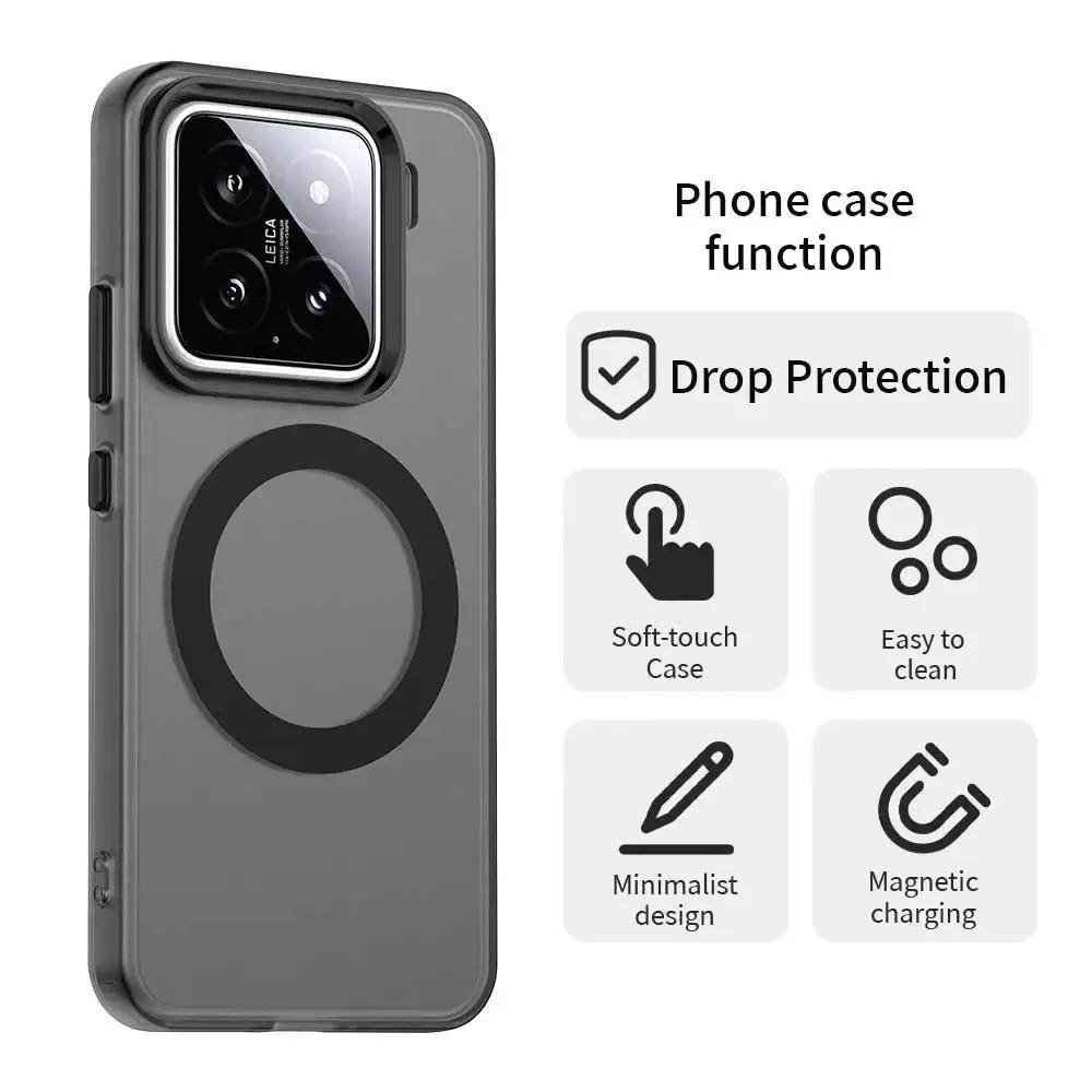 Minimalist Design Candy Color Matte Clear Case For Xiaomi 15T Pro 14T Pro 17 Pro Max Magnetic Wireless Charge Anti-Fall Cover