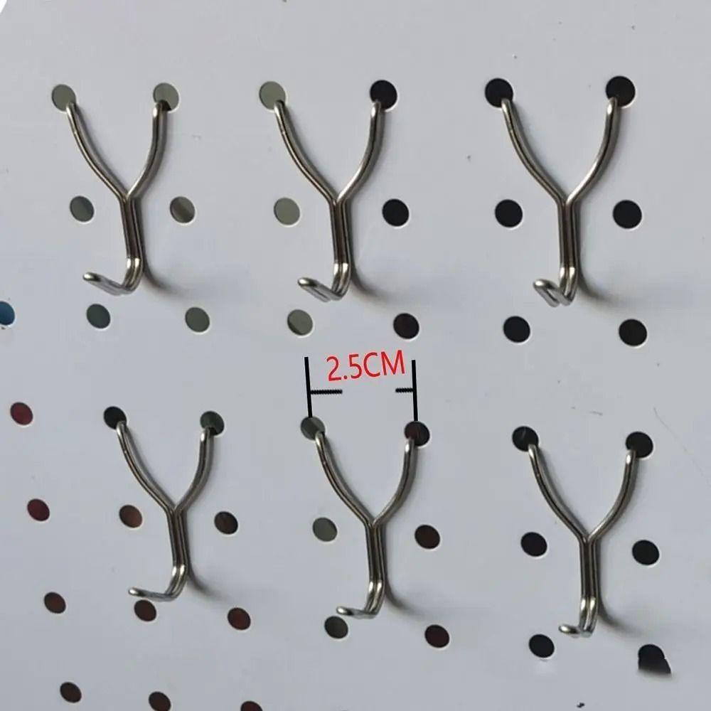 10 Pcs Wall Mesh Peg Board Hook Display Hanging Boards Hole Hooks Stainless Steel Pegs  Grid