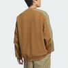 Adidas Fleece Crew Neck Color Block Long Sleeve Sweatshirt Men Sweatshirt Brown JX1793