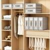 Set Creativo di 4 Scatole Portaoggetti in TNT per Lenzuola Copripiumino Coperta Grande Capacità Armadio Vestiti Tessuto Organizzatore per la Casa
