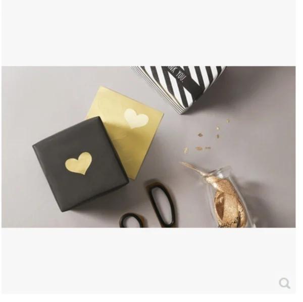 240 bucăți/10 coli auriu inimă lucrată manual tort bomboane ambalaj sigiliu etichetă autocolant sigiliu de copt