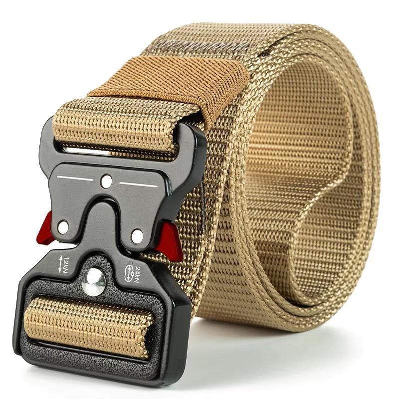 Tactical Quick-Release Nylon Leather Belt with Automatic Buckle for Outdoor Sports and Casual Wear