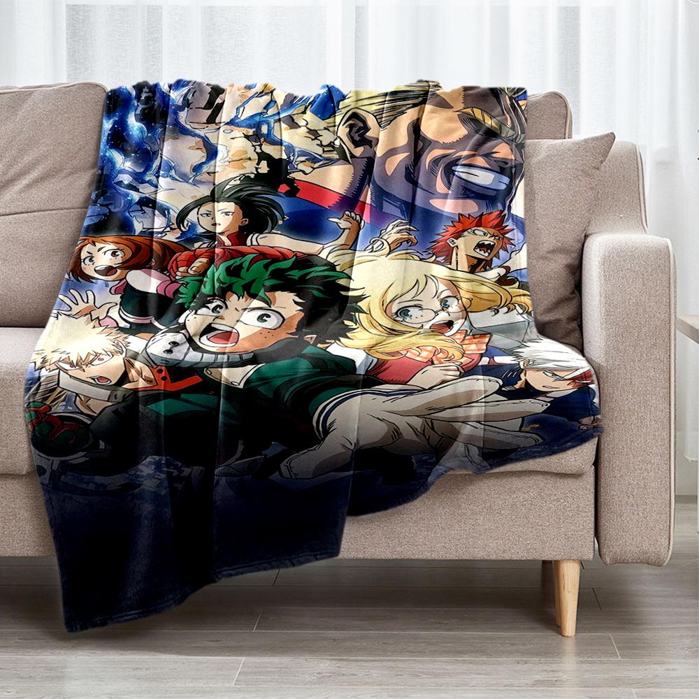 My Hero Academia Theme Printed Blanket - Perfect for Couch, Bed, Travel & Outdoor Use | Machine Washable, Cozy & Durable.