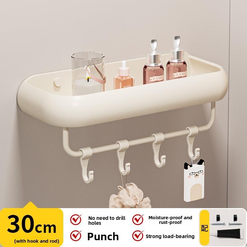 Bathroom Wall Storage Shelf With No Holes Required Design For Home Organization