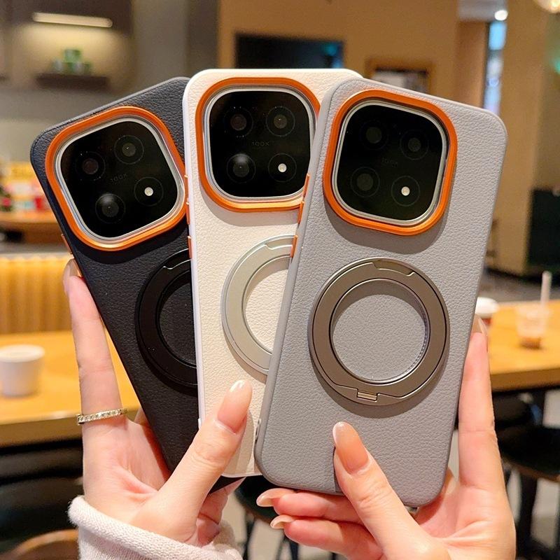 111 ° rotatable bracket iQOO11 mobile phone case magnetic attraction fulcrum for iqoo11t plain leather hard case Ultra
