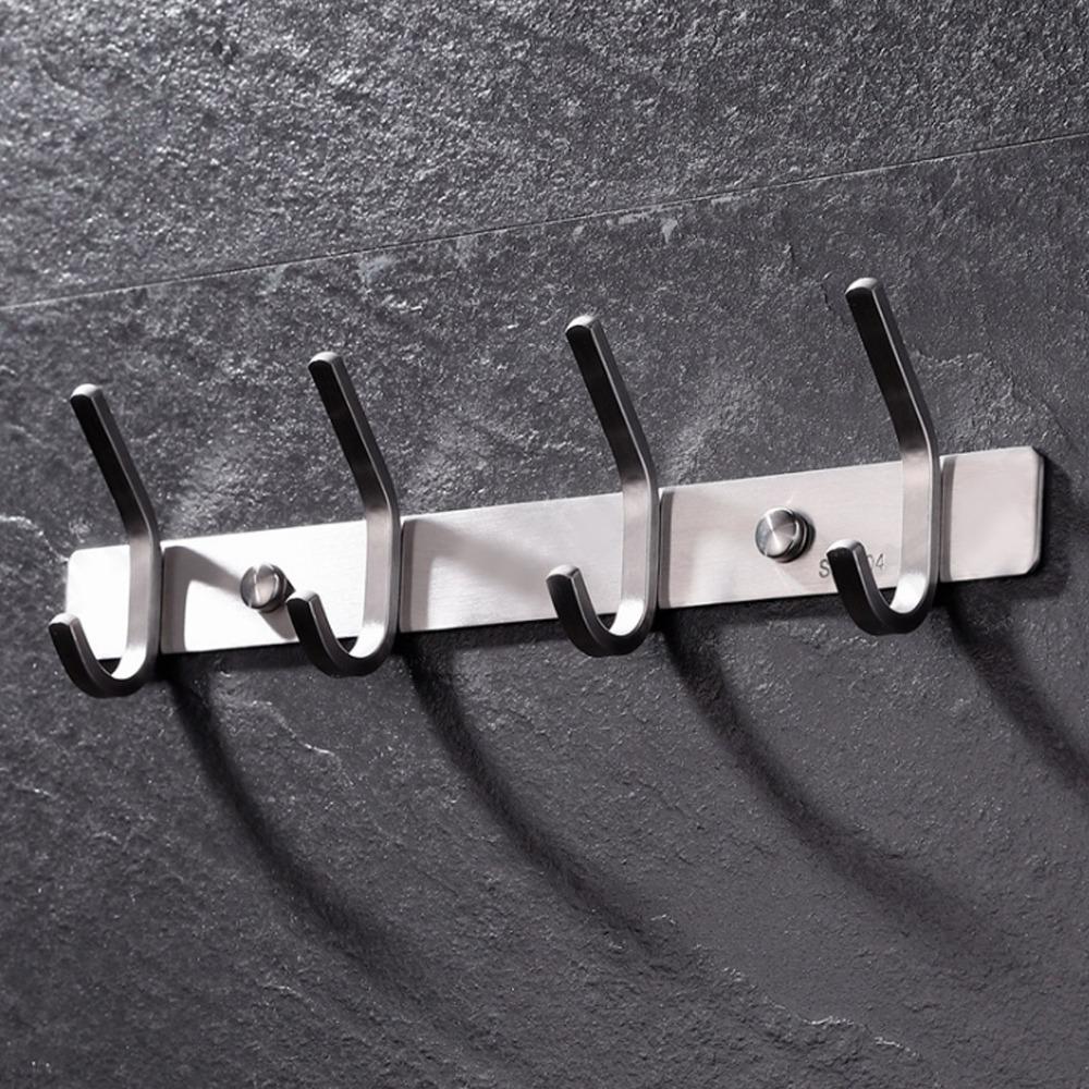 Stainless Steel Coat Hook 4 Hooks Coat Hanger Simple Style Coat Rack  Home Office