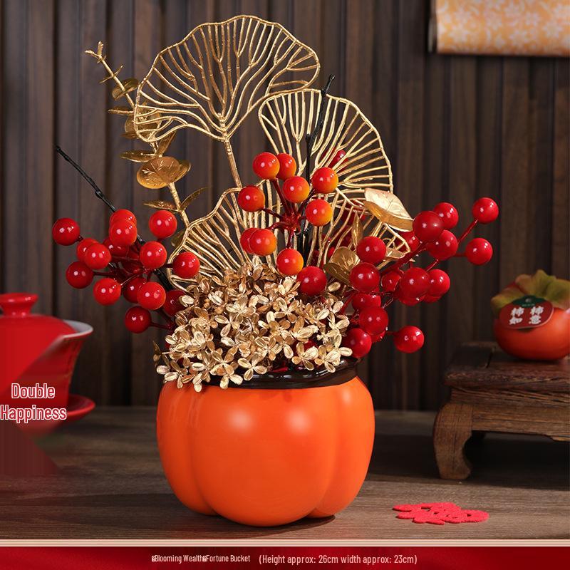 Housewarming Fortune Fruit Bucket Ornament Set - New Home Ceremony Essentials Complete