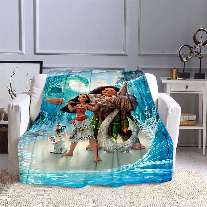 Disney Moana Pattern Blanket Warm Soft Fluffy Kids and Adults Sofa Bed Throw Blanket Outdoor Travel Camping Blanket Luxury Gifts