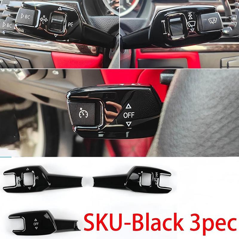 For BMW 3 4 5 6 7 Series X1X3X5X6 Car Turn Signal Wiper Lever Switch Cover Carbon Steering Steering Wheel Headlight Switch Trim чёрный