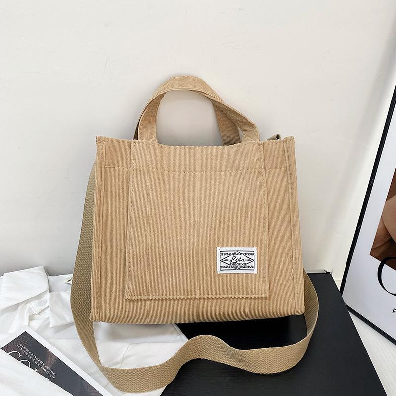 Corduroy Small Square Bag Women's Bag Large Capacity Shoulder Messenger Bag Can Be Printed Logo Handbag