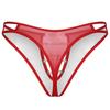 Sexy Gay Underwear Men G-String T-Back Thongs Hollow Pouch Leather Panties Man Lingerie Male Erotic Stage Performance Underpant