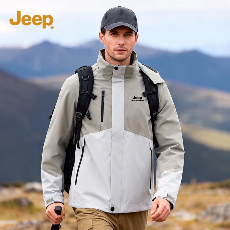 JEEP Men s Classic Color-Block Waterproof Casual Jacket L