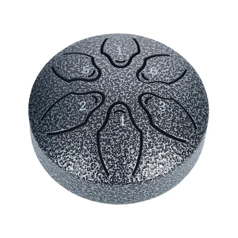 3-calowy 6-tonowy pusty bęben antykorozyjny dla dzieci początkujących do ćwiczeń Mini instrument terapia dźwiękiem metalowy stalowy bęben językowy instrumenty perkusyjne muzyczne