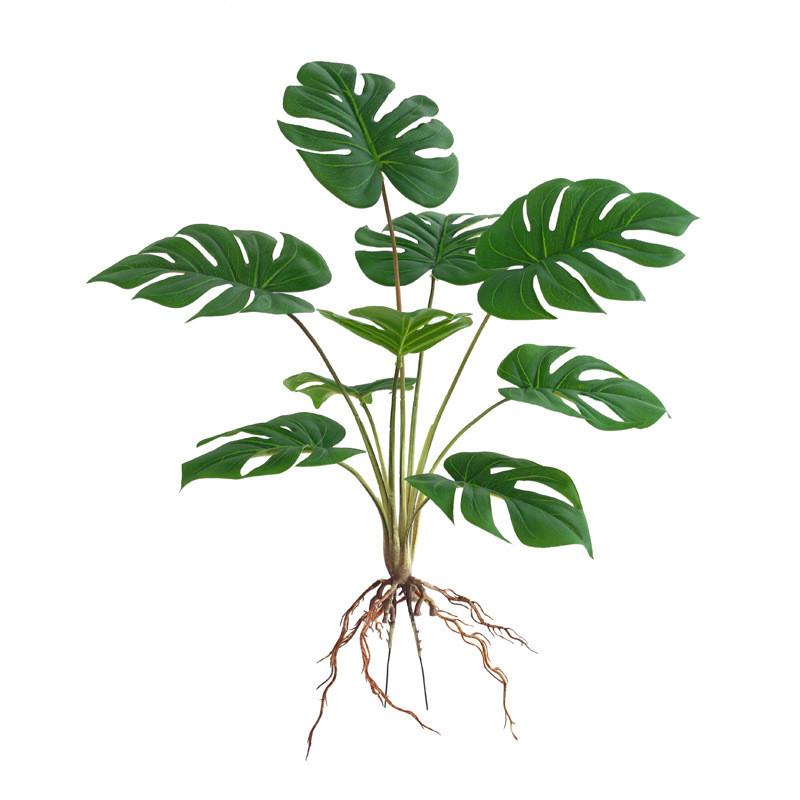 Artificial Green Plant Wall Decor With Turtleback Leaves For Indoor Home Living Room Decor