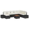 VidaXL Ensemble de canapé de jardin de 9 pièces avec coussins Noir Poly Rattan 3359607