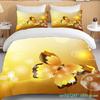 10 Sizes Gold Butterfly Bedding Set Luxury Black Duvet Cover Bedclothes 3d Printed Comforter Bedding Sets For AdultsCute Bed Set