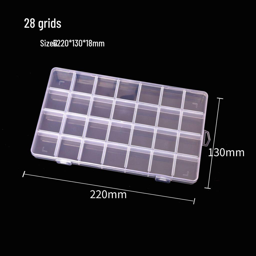 Aufbewahrungsbox aus transparentem Kunststoff mit 24 Fächern für Nailart, Strasssteine, Perlen und Schmuckzubehör