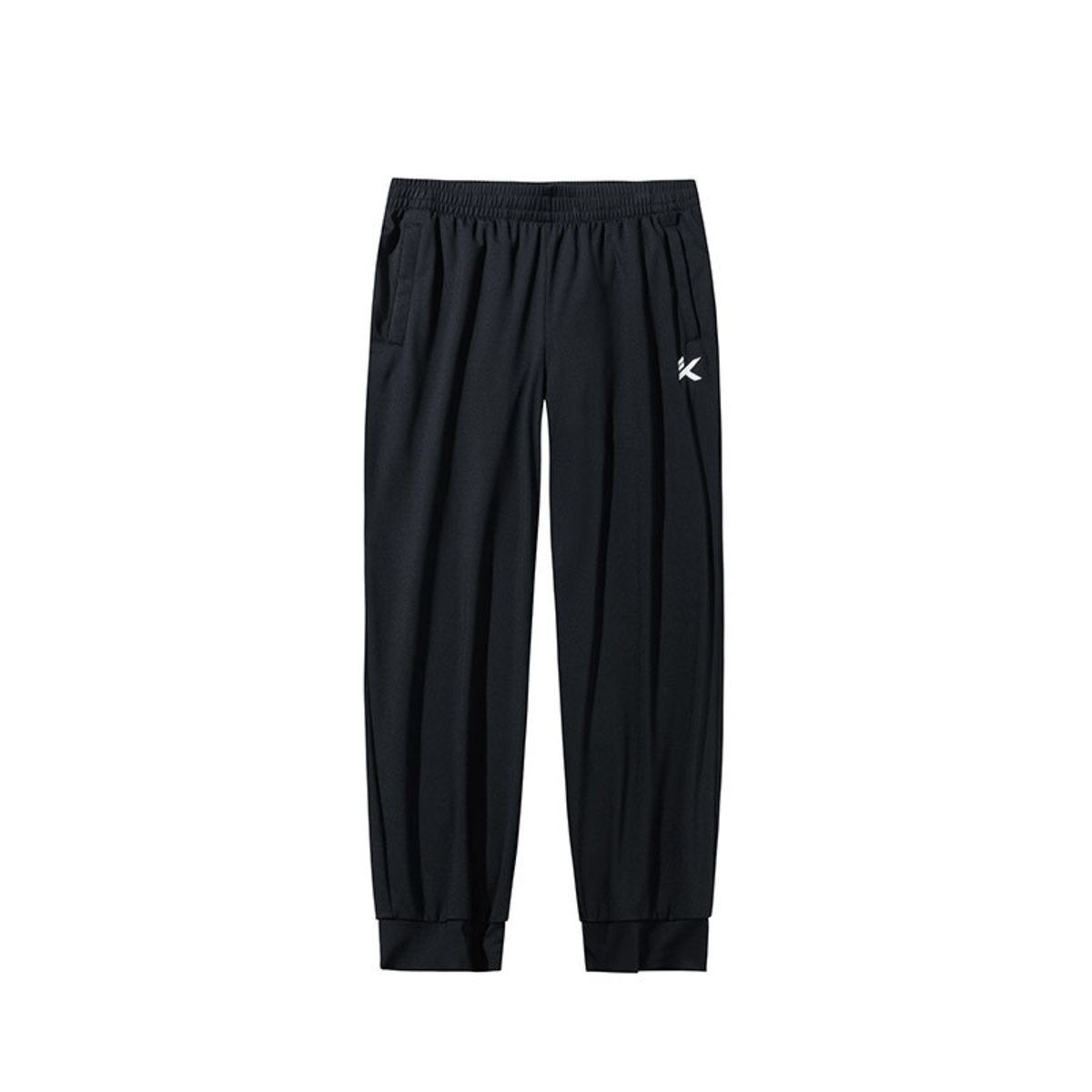 

Anta Comfortable Mid-Waist Versatile Simple Cuffed Casual Pants Men bottoms Basic-Black 152431339-1 XS
