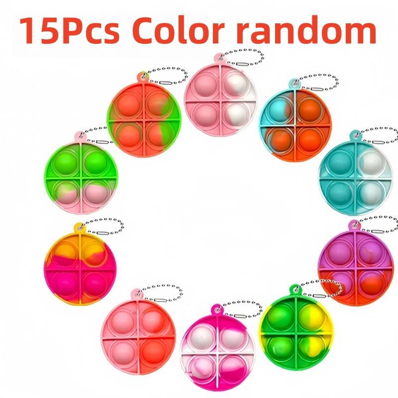 Toys Toys Toys 15PCS Pop Fidget Mini Pop Keychains Toddler Fidgets Pack Sensory Bulk Packs Reduce Pressure Party Favors Gifts