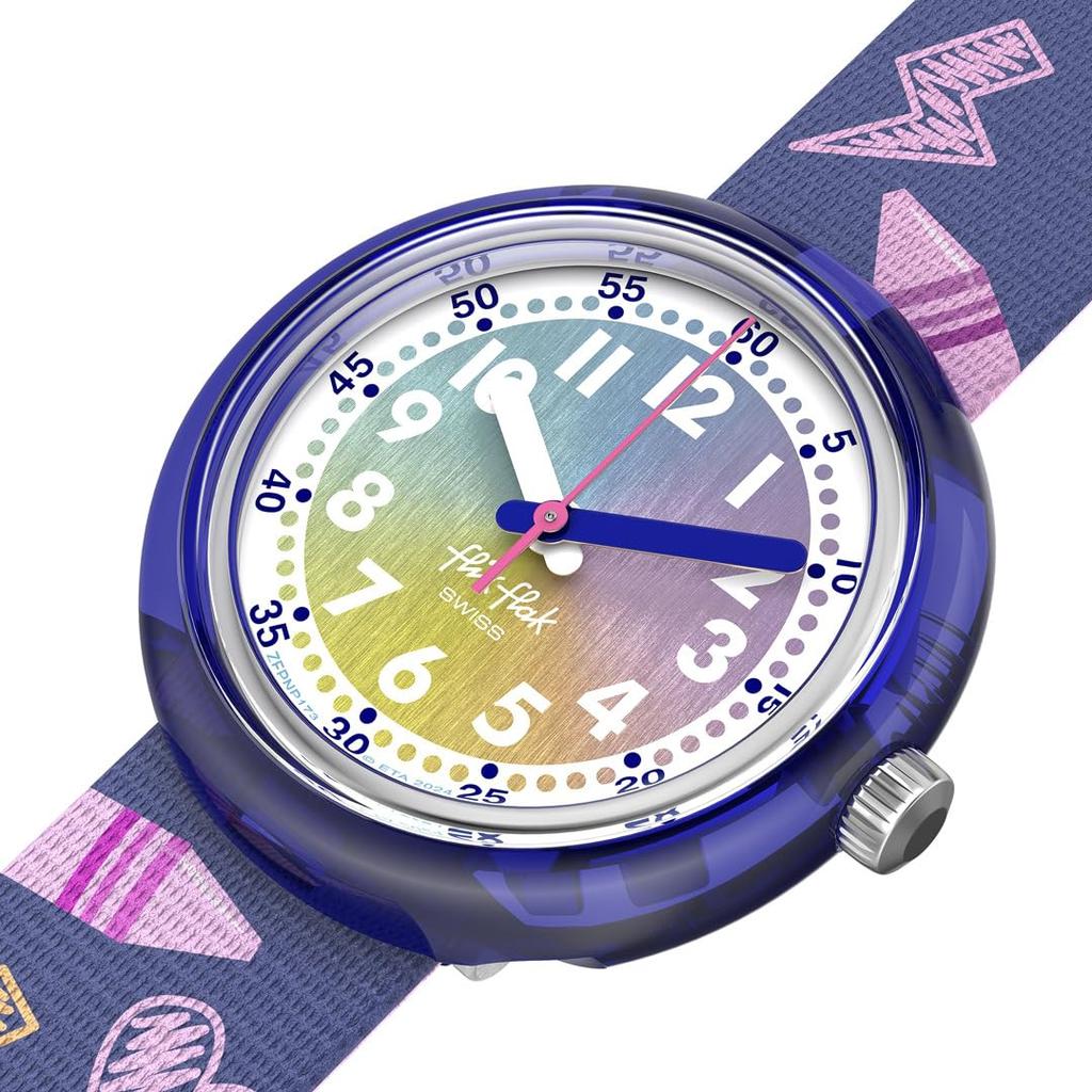 Swatch Flik Flak Rainbow Crayons FPNP173 Girls' Purple Watch