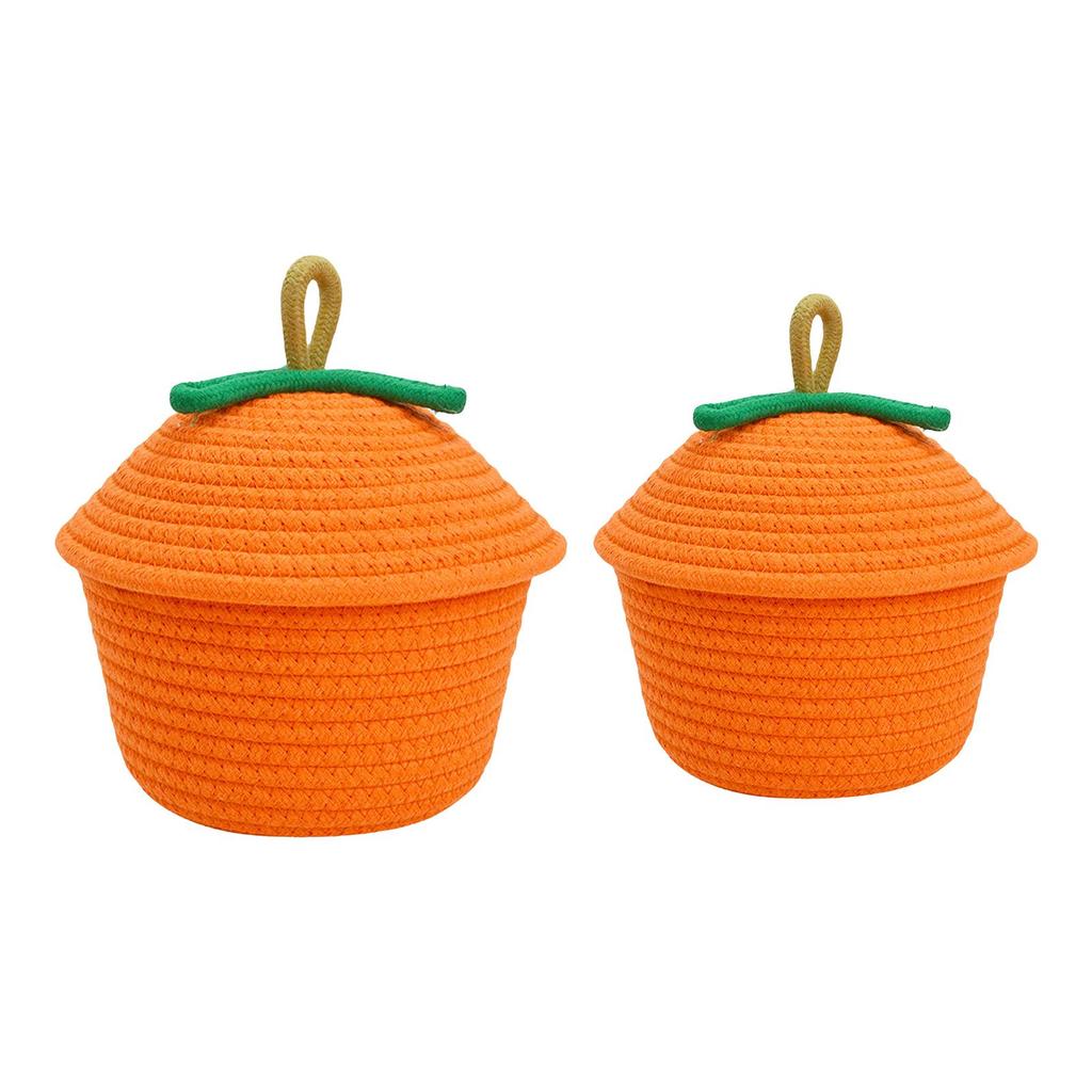 Woven Storage Basket with Lid Gift Toys Organizer for Home Countertop Pantry