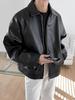 Men's 2023 Spring PU Leather Casual Baseball & Motorcycle Jacket - Korean Trend