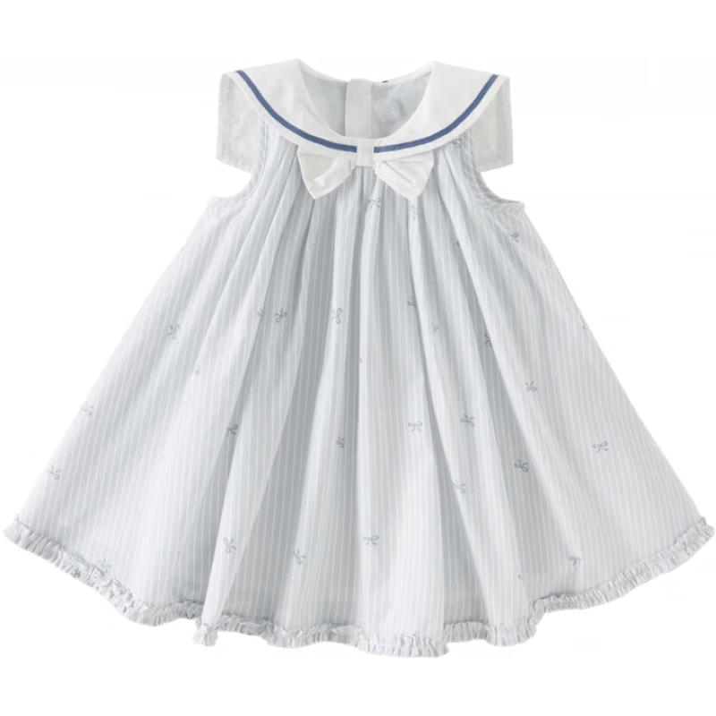 DAVE & BELLA Girls Summer Nautical Bow Print Dress 80cm