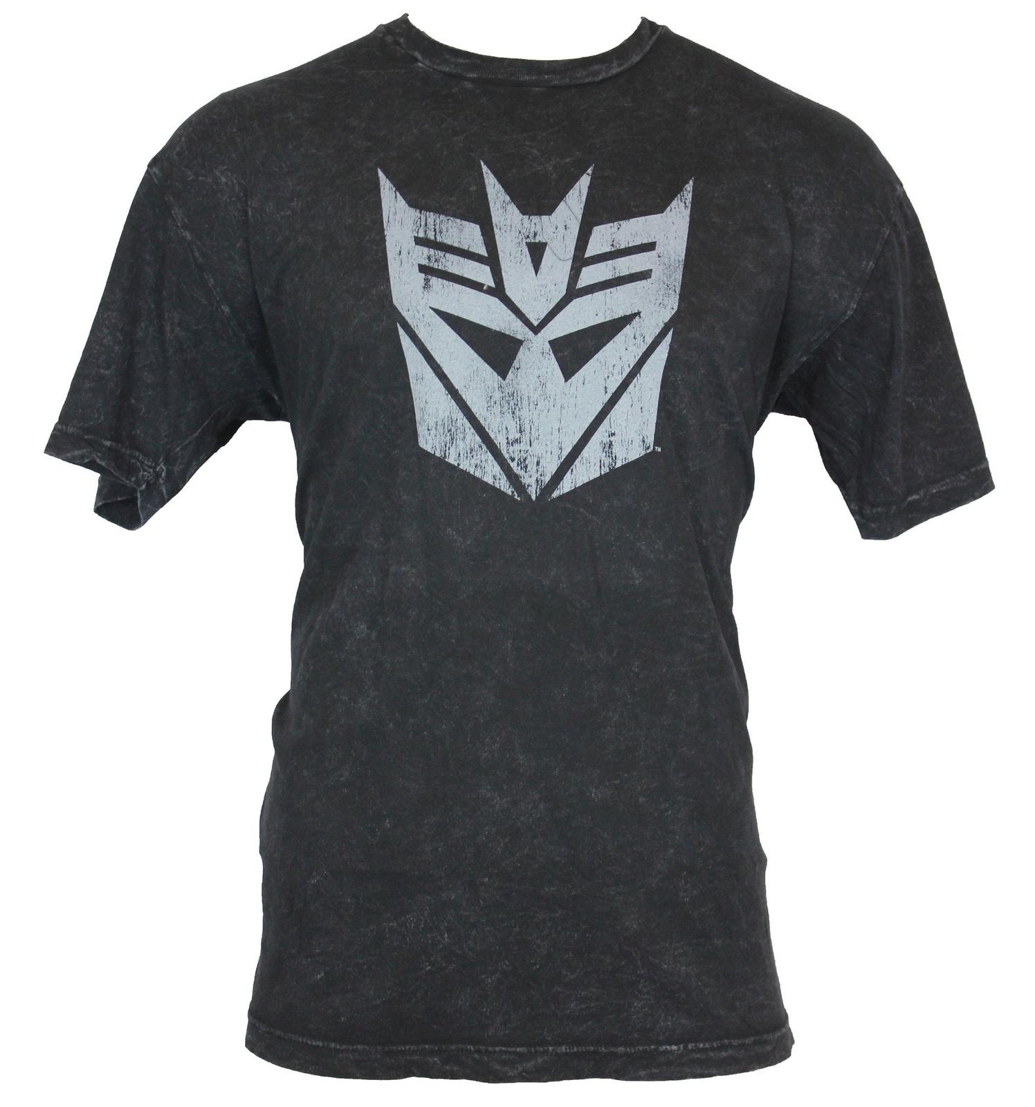 Transformers Adult New T-shirt Decepticon Logo Distressed Stonewashed Pic XXL