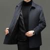 Men's Winter Mid-Length Wool Coat with Detachable Down Liner - Luxury Business Lapel Outerwear