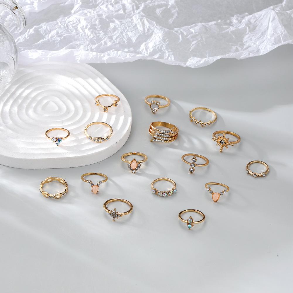 Bohemian Ring Set Of 16 Diamond Set Ring Jewelry